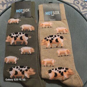 Mens Hot Sox Pig Themed Socks
